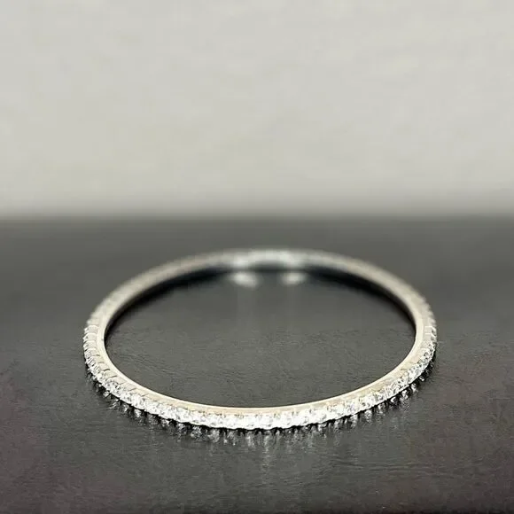 Diamond Bracelet Bangle Women’s Jewelry Silver Grey White Stone Costume… - Picture 6 of 8